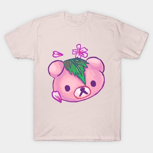 Kawaii bear sakura mochi japanese cherry blossom T-Shirt by craftsanime